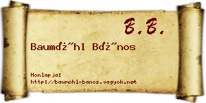 Baumöhl Bános névjegykártya